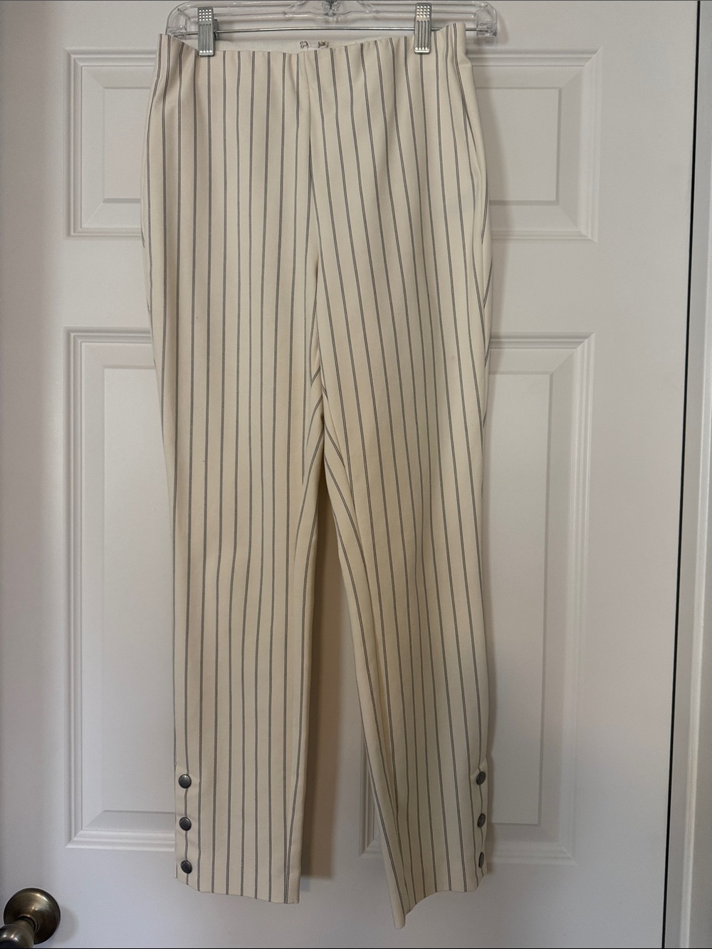 rag & bone Cream Pinstripe Tailored Pants